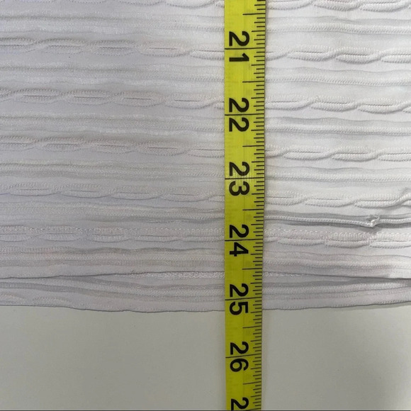 Calvin Klein White Textured Shadow Striped Lined Blouse Large Women’s - Picture 9 of 12